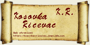 Kosovka Ričevac vizit kartica